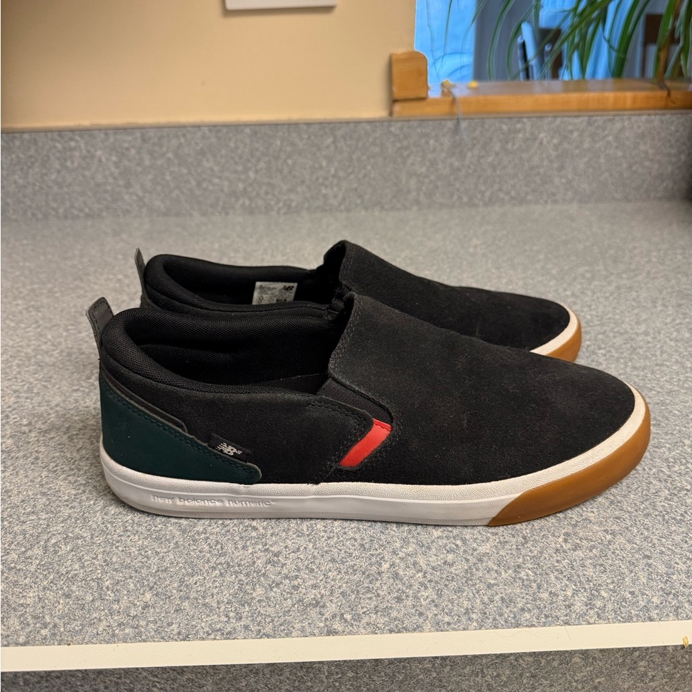 New Balance Men's Black and Red Slip-On Sneakers
